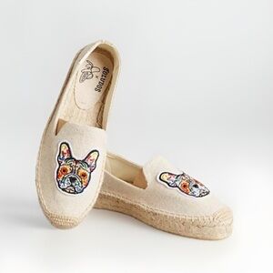 Soludos Women's Frenchie Embroidered Platform Espadrille Flats 10
